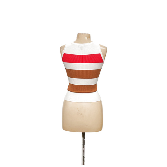 Express Brown Striped Blouse in XXS - Picture 2 of 4